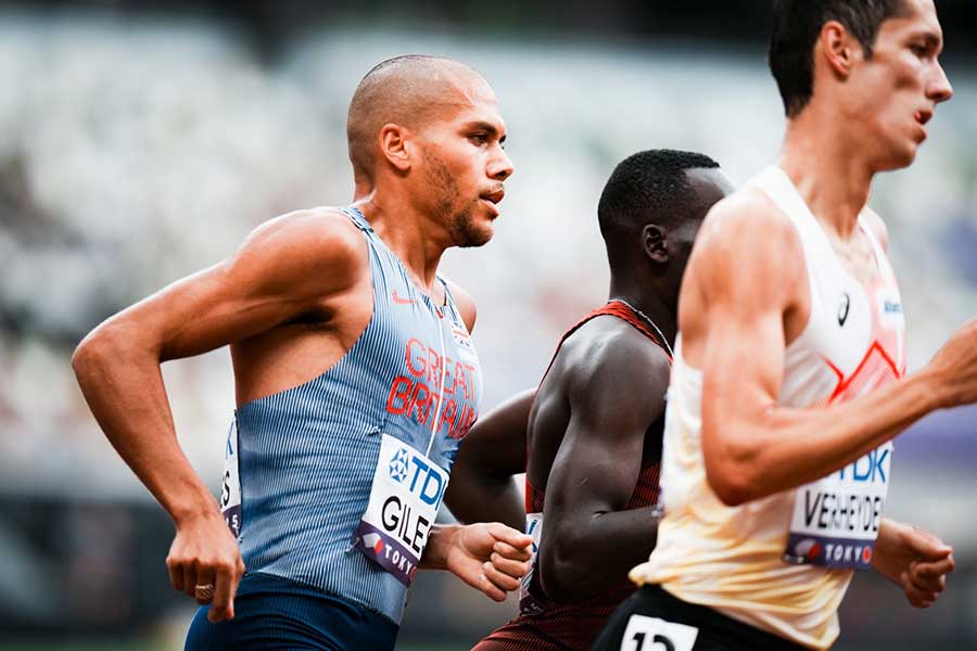 男子1500メートルに出場したエリオット・ジャイルズ【写真：中戸川知世】