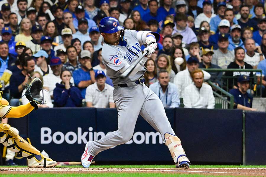 ブルワーズ戦で3ランを放ったカブスの鈴木誠也【写真:ロイター】