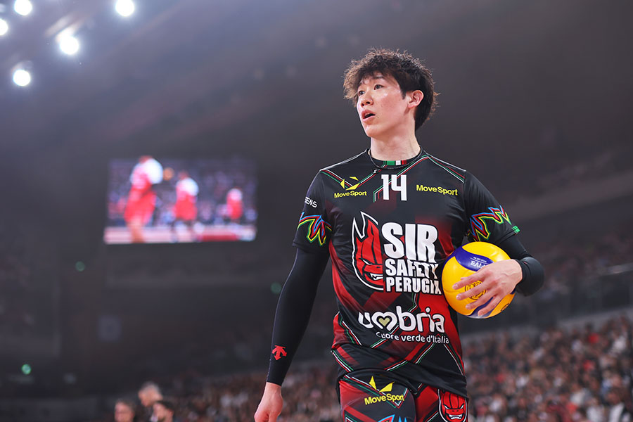 凱旋試合を行ったペルージャの石川祐希【写真：森田直樹/アフロスポーツ】