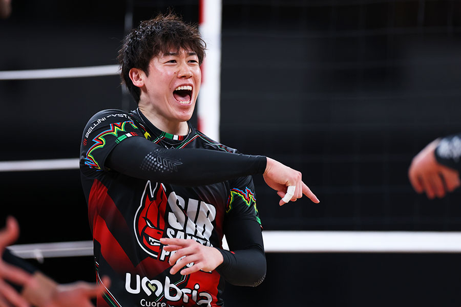 ペルージャの石川祐希【写真：森田直樹/アフロスポーツ】