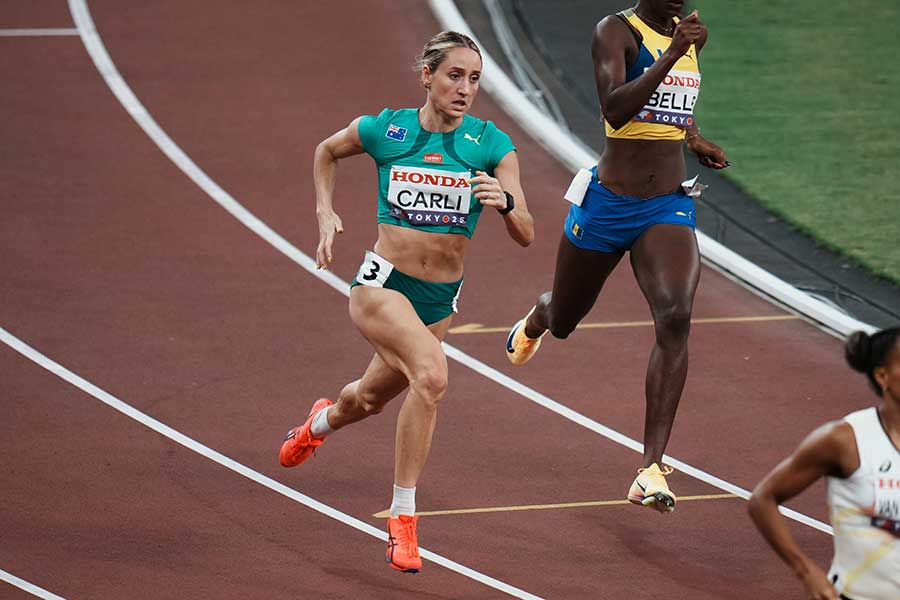 過去にジムで大怪我を負ったカーリは、今もなお不屈の精神で走り続ける【写真：中戸川知世】