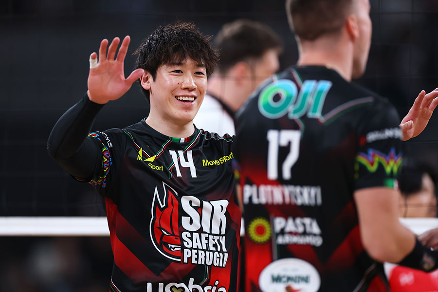 ペルージャの石川祐希【写真：森田直樹/アフロスポーツ】