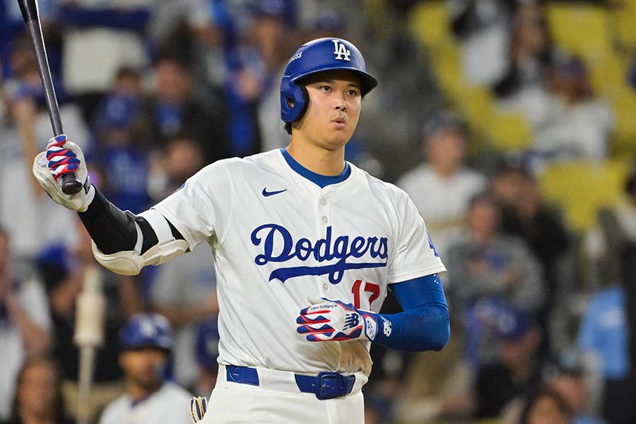地区シリーズ第3戦に先発出場したドジャースの大谷翔平【写真：ロイター】