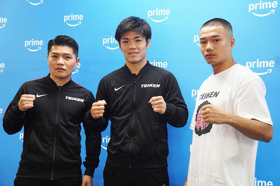 会見に登場した、左から坪井智也、中野幹士、増田陸【写真：澤田直人】