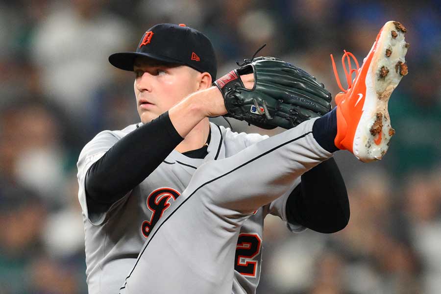 地区シリーズ第5戦に先発したタイガースのタリク・スクーバル【写真：ロイター】