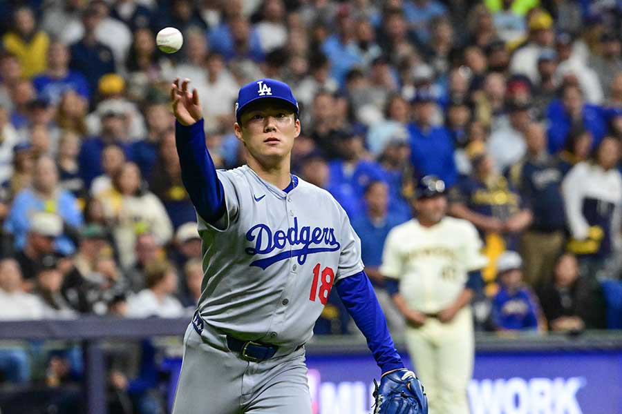 9回1失点で完投したドジャースの山本由伸【写真：ロイター】