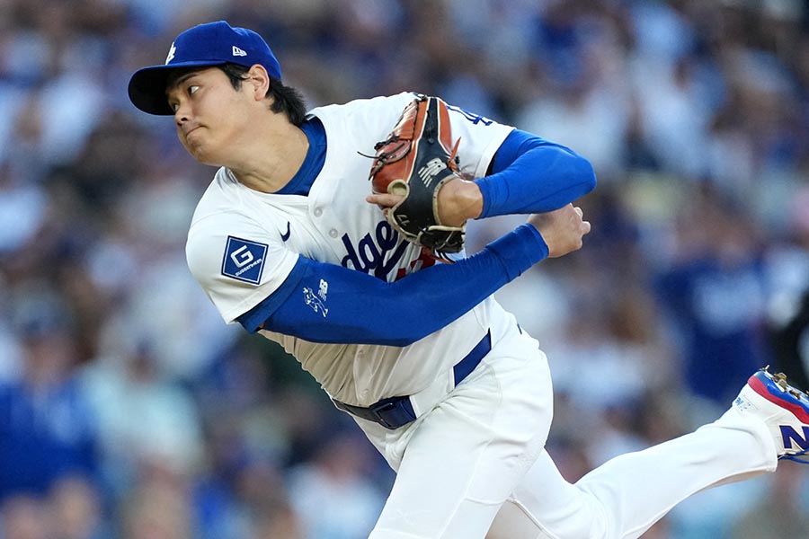 ブルワーズ戦で先発登板したドジャースの大谷翔平【写真：ロイター】