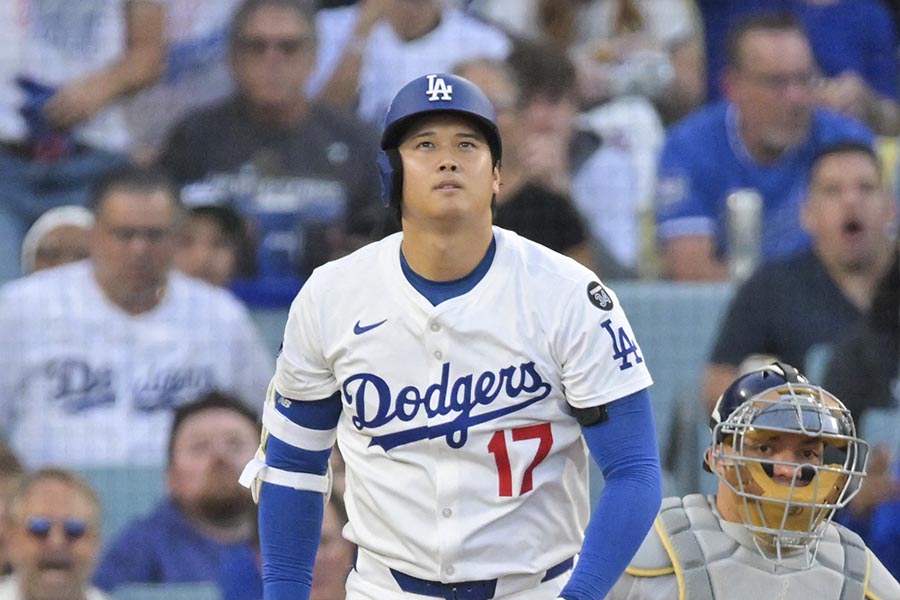 先発登板したブルワーズ戦で本塁打を放ったドジャースの大谷翔平【写真:ロイター】