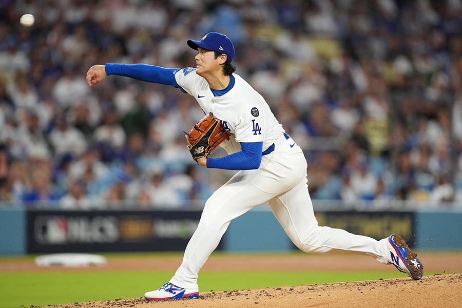 ブルワーズ戦で7回途中無失点10奪三振と快投したドジャースの大谷翔平【写真：ロイター】