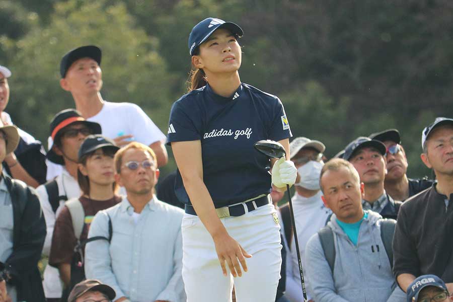 富士通レディース最終日をプレーした渋野日向子【写真:編集部】