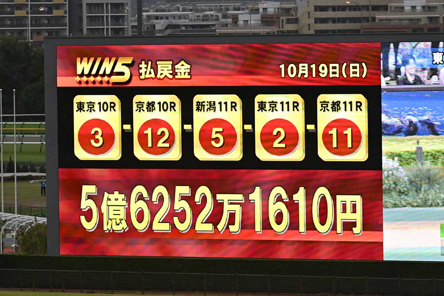 中央競馬のWIN5で、5億6252万1610円の史上最高配当【写真：産経新聞社】