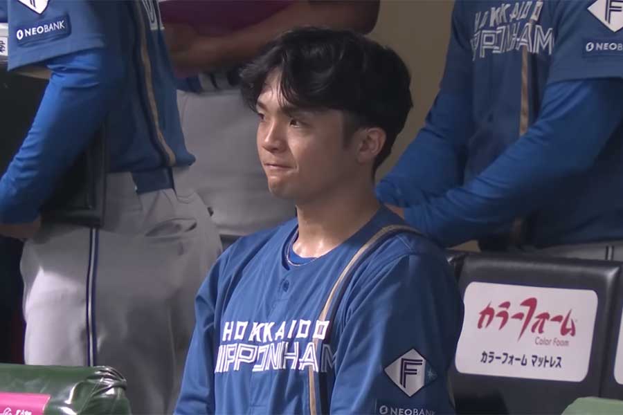 ソフトバンク戦に出場した日本ハムの郡司裕也【画像：パーソル パ・リーグTV】