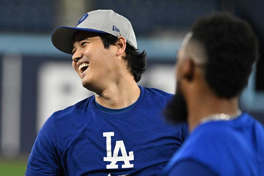 メディアデーに参加したドジャースの大谷翔平【写真：ロイター】