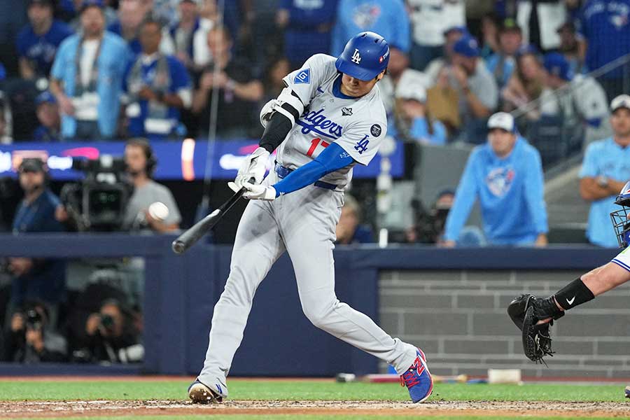 WS初本塁打となる2ランを放ったドジャースの大谷翔平【写真:ロイター】