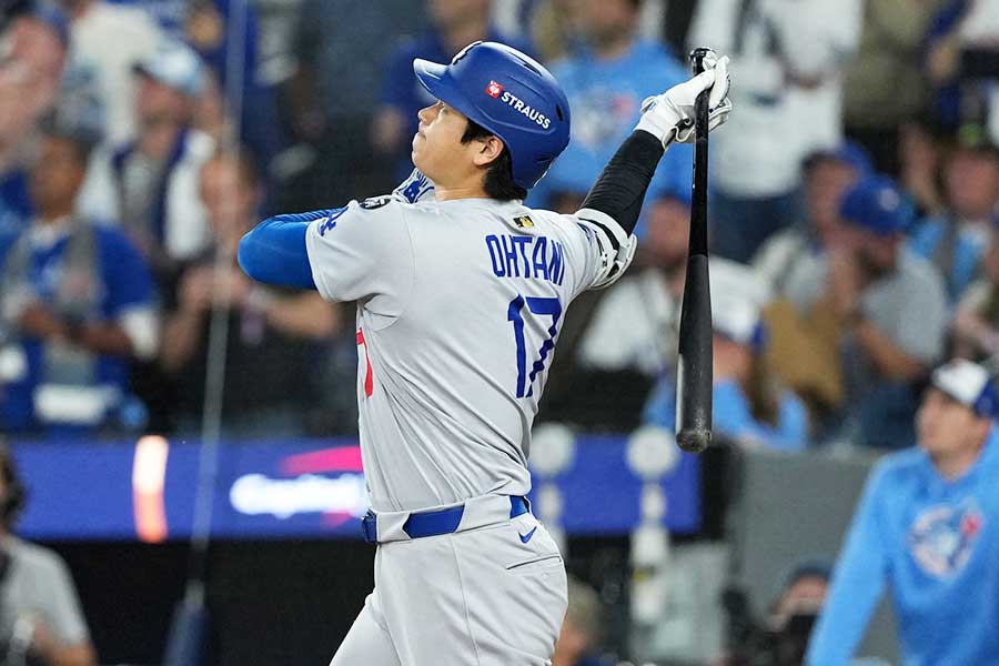 WS初本塁打となる2ランを放ったドジャースの大谷翔平【写真：ロイター】