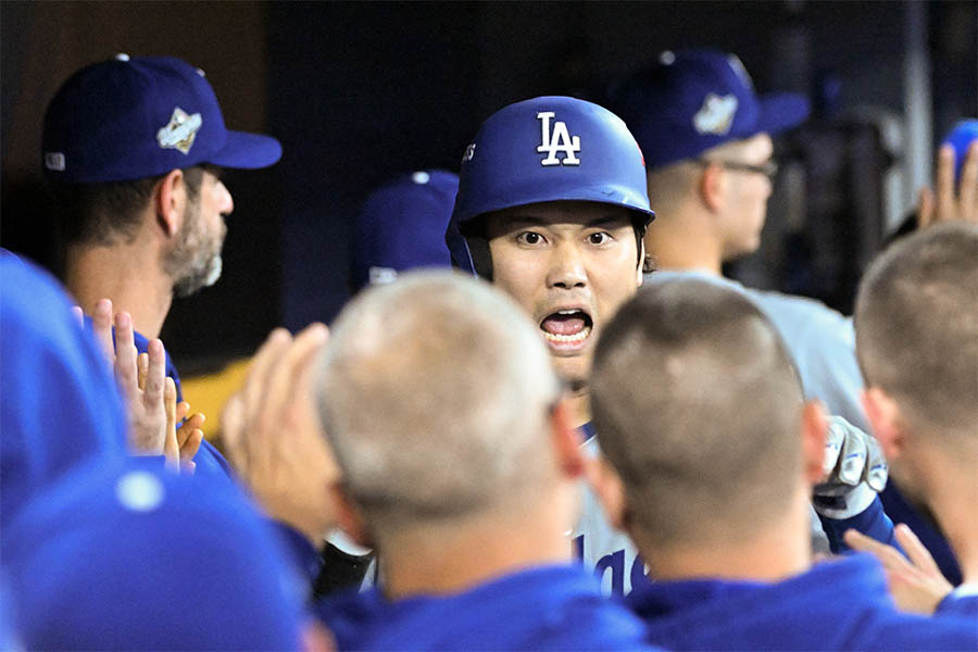WS初本塁打となる2ランを放ったドジャースの大谷翔平【写真：ロイター】