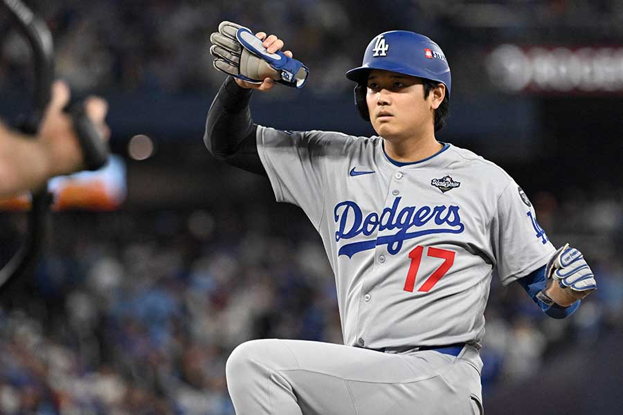 ブルージェイズ戦に出場したドジャースの大谷翔平【写真：ロイター】