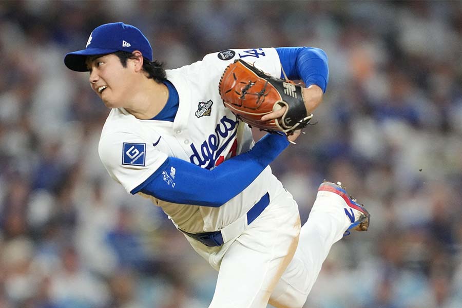 WS第4戦、7回途中まで投げ4失点だったドジャースの大谷翔平【写真:ロイター】