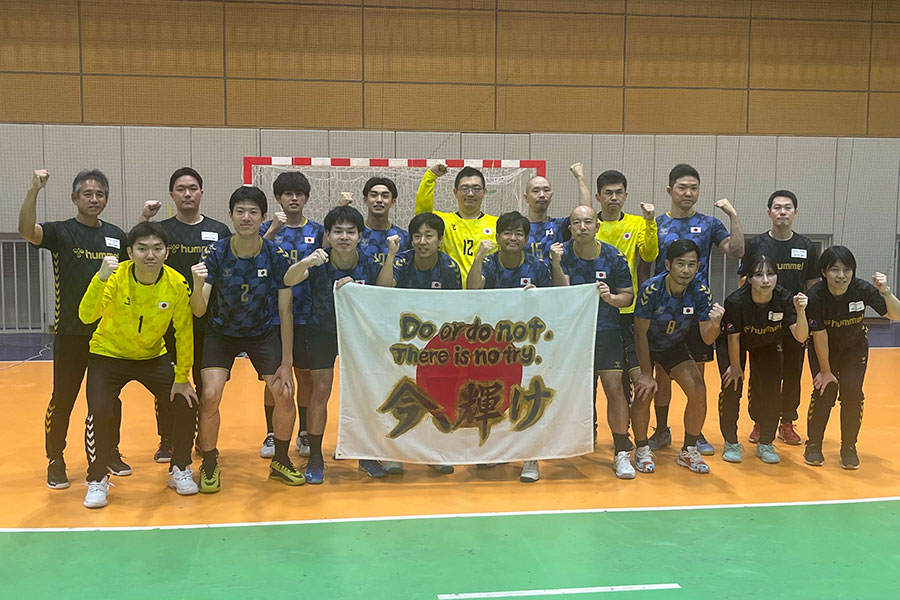 デフリンピック壮行会で健闘を誓ったデフハンドボール男子日本代表【写真:編集部】
