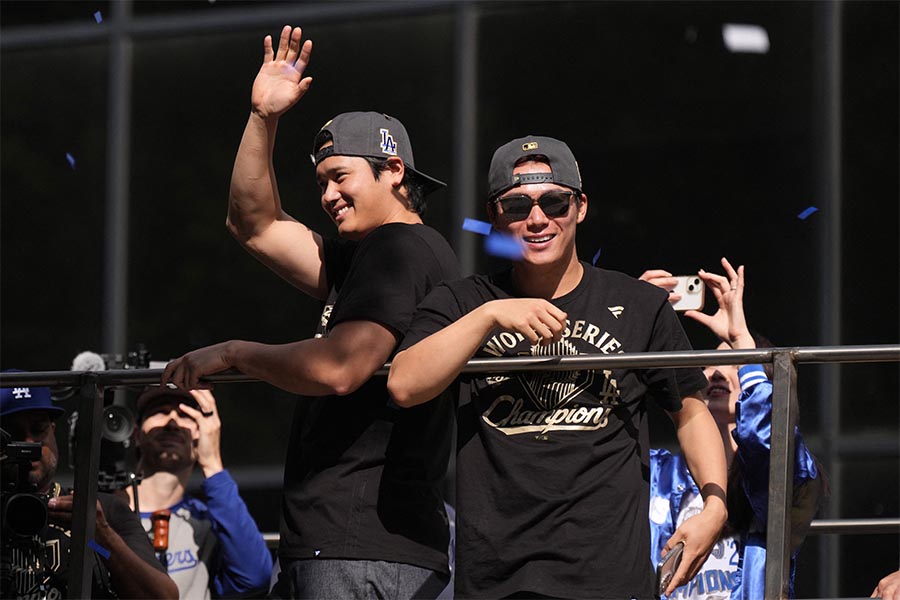 ドジャースの大谷翔平（左）と山本由伸【写真：ロイター】