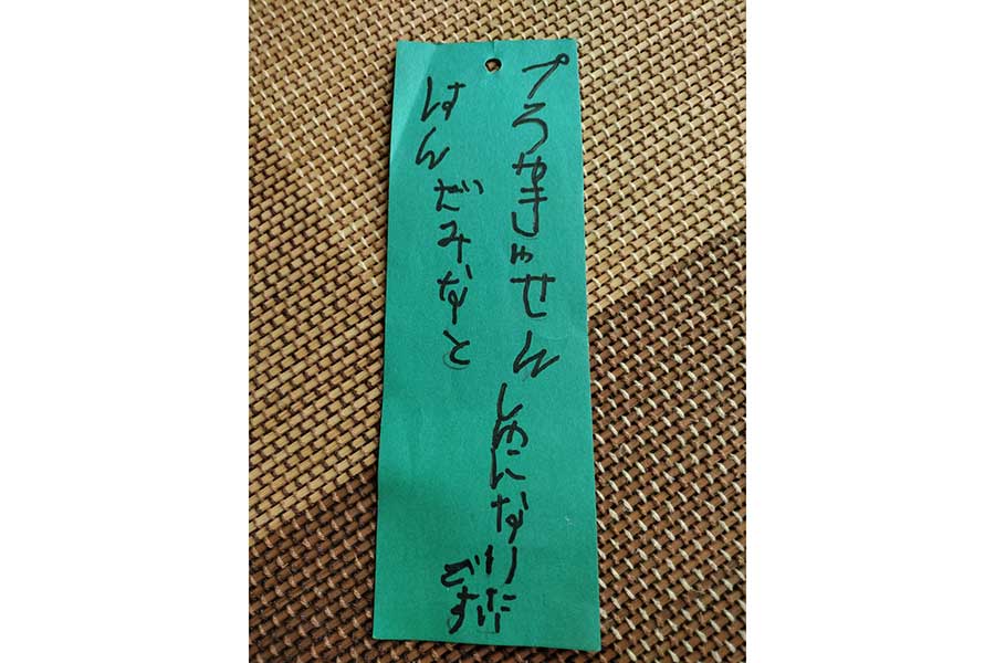 小1の半田が七夕に願った短冊【写真：本人提供】