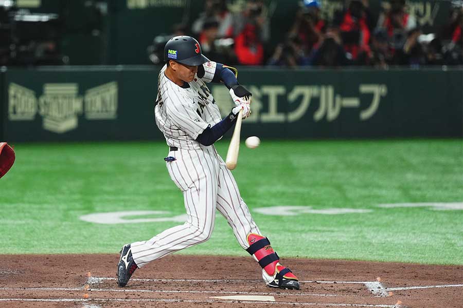 韓国戦に出場した侍ジャパンの西川史礁【写真:小林靖】