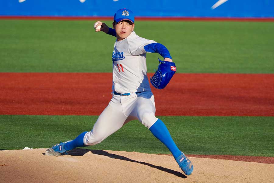 決勝で先発登板した中西聖輝【写真:羽鳥慶太】