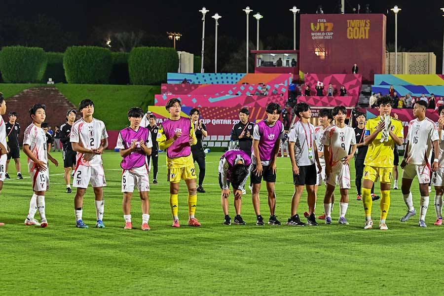 U-17W杯準々決勝でオーストラリアに敗れた日本代表【写真:アフロ】