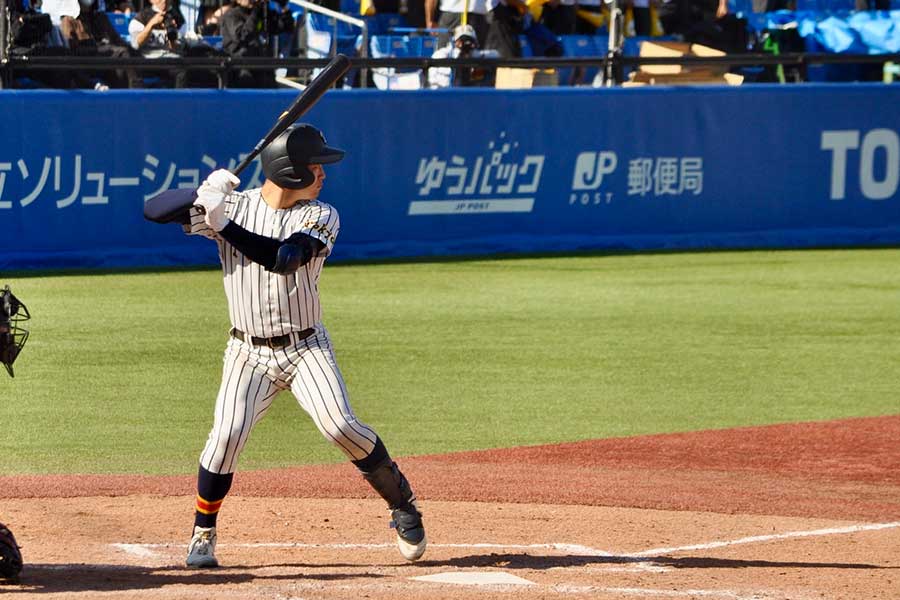 明治神宮大会で全国デビューした帝京・目代龍之介【写真:山野邊佳穂】
