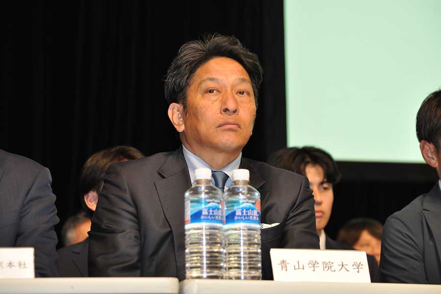 記者会見に出席した青山学院大・原晋監督【写真:編集部】