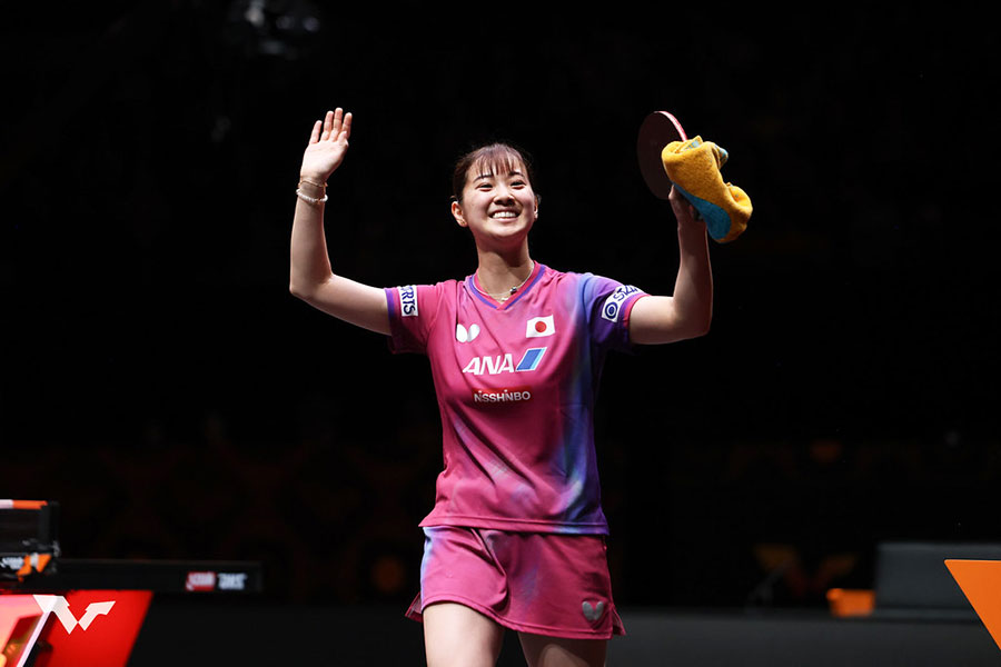 WTTファイナルズ香港に参戦した女子シングルスの長崎美柚【写真：World Table Tennis提供】