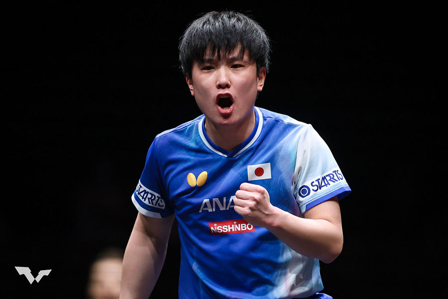 WTTファイナルズ香港で優勝した張本智和【写真:World Table Tennis提供】