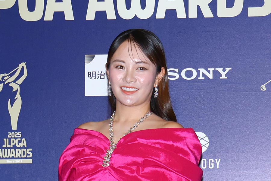 JLPGA年間表彰式に出席した河本結【写真：産経新聞社】