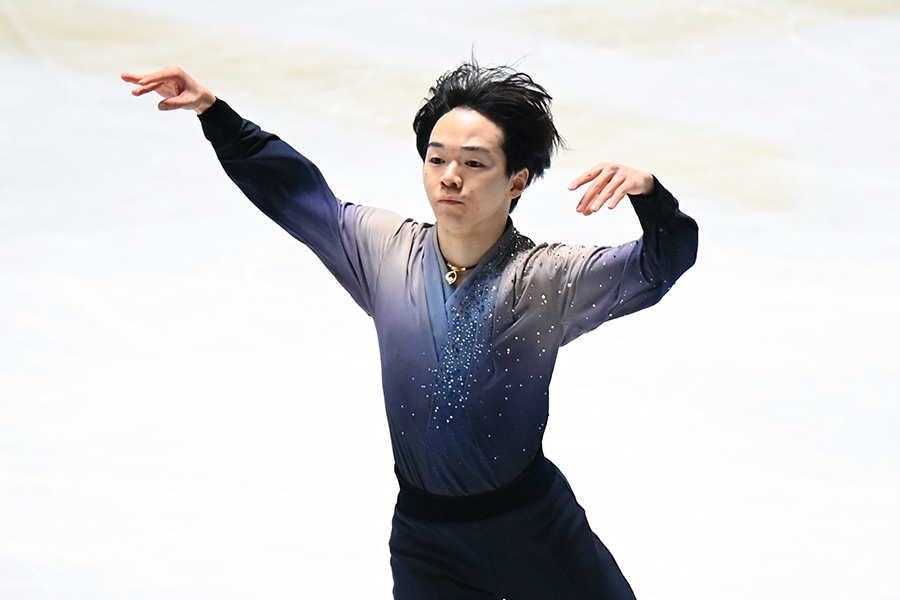 男子フリーで演技する鍵山優真【写真：中戸川知世】