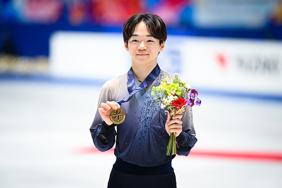 全日本フィギュアで優勝した鍵山優真【写真：中戸川知世】