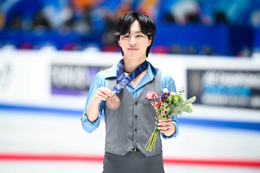 全日本フィギュアで3位となった三浦佳生【写真：中戸川知世】