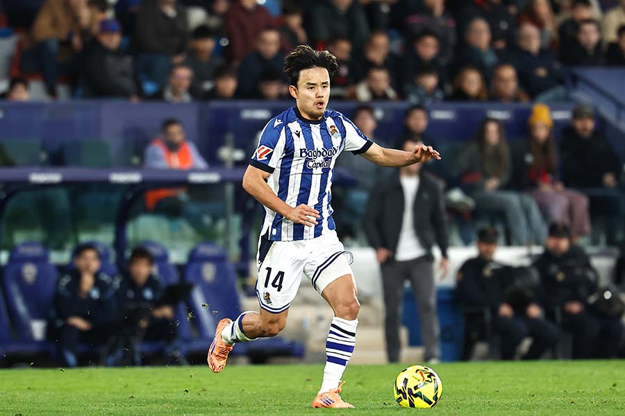 レバンテ戦で先制点となる今季2ゴール目を挙げたソシエダの久保建英【写真：ムツ・カワモリ/アフロ】