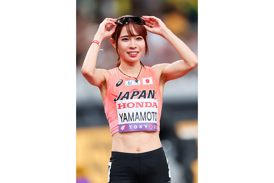 陸上の女子5000メートルの山本有真【写真：長田洋平/アフロスポーツ】