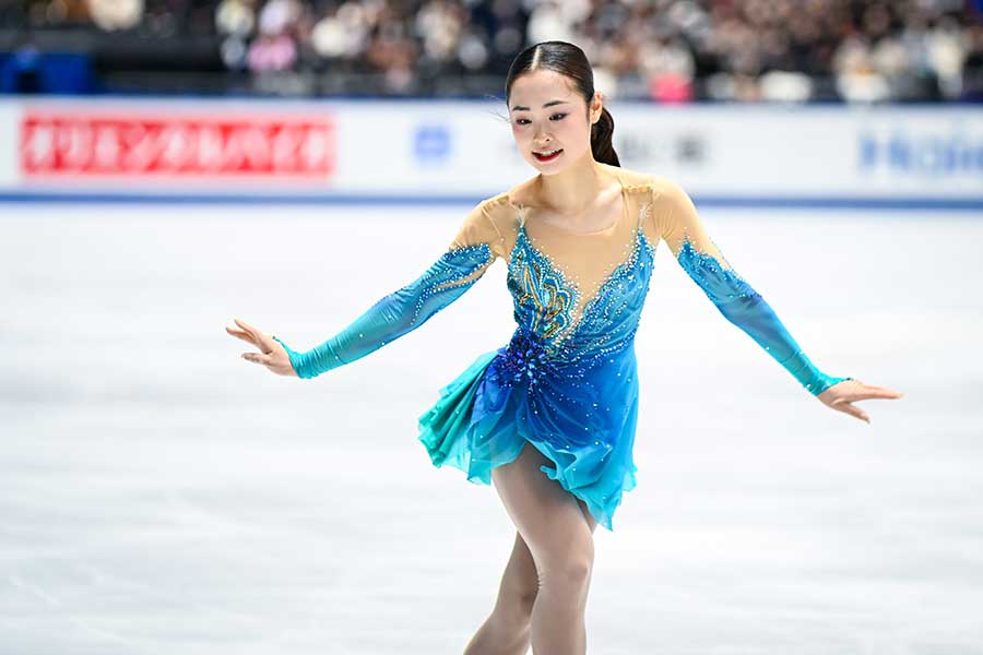 全日本選手権に出場した島田麻央【写真：中戸川知世】
