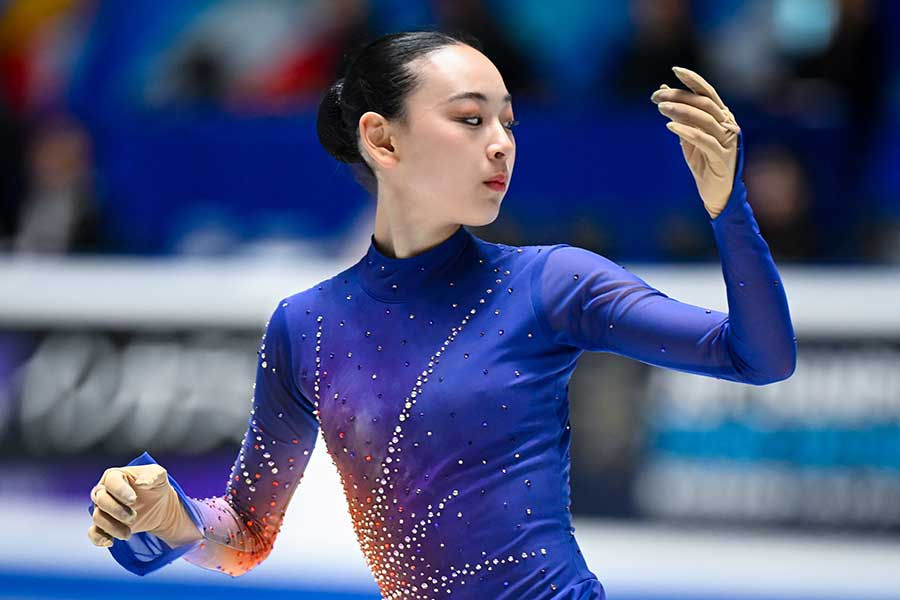 全日本フィギュアに出場した岡万佑子【写真：中戸川知世】
