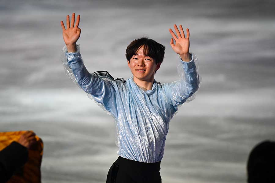 エキシビションに登場した鍵山優真【写真：中戸川知世】