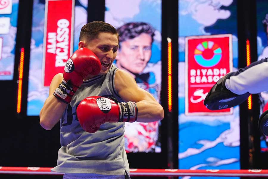 公開練習を行ったアラン・ピカソ【写真：荒川祐史】