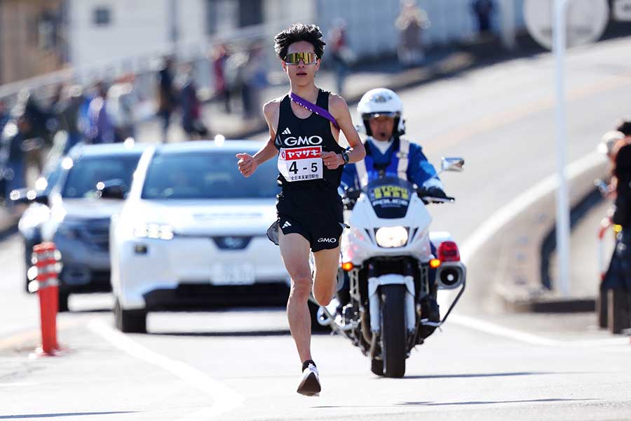 ニューイヤー駅伝5区で区間記録を更新したGMOインターネットの太田蒼生【写真:西村尚己/アフロ】