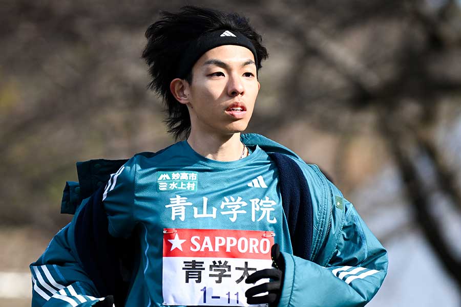 箱根5区を走った青学大の黒田朝日【写真：中戸川知世】