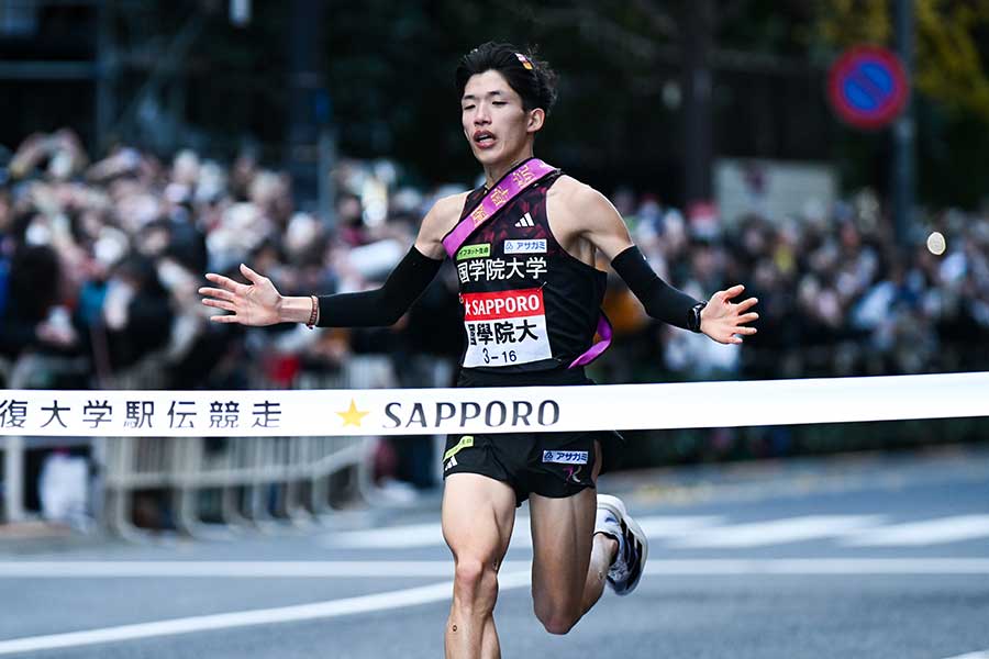 史上最高位の総合2位でゴールした国学院大【写真：中戸川知世】