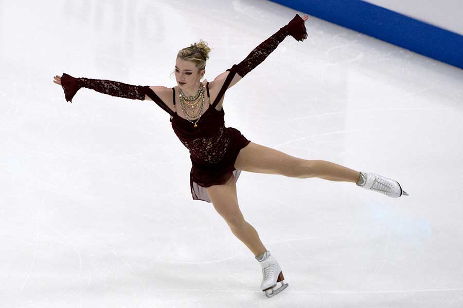 全米選手権SPで首位に立ったアンバー・グレン【写真：ロイター】