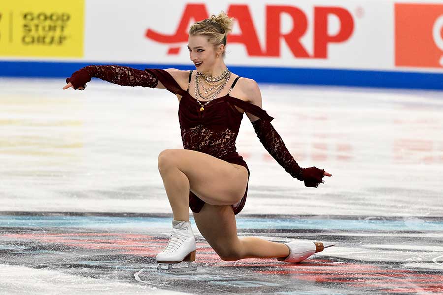 全米選手権SPで首位に立ったアンバー・グレン【写真：ロイター】