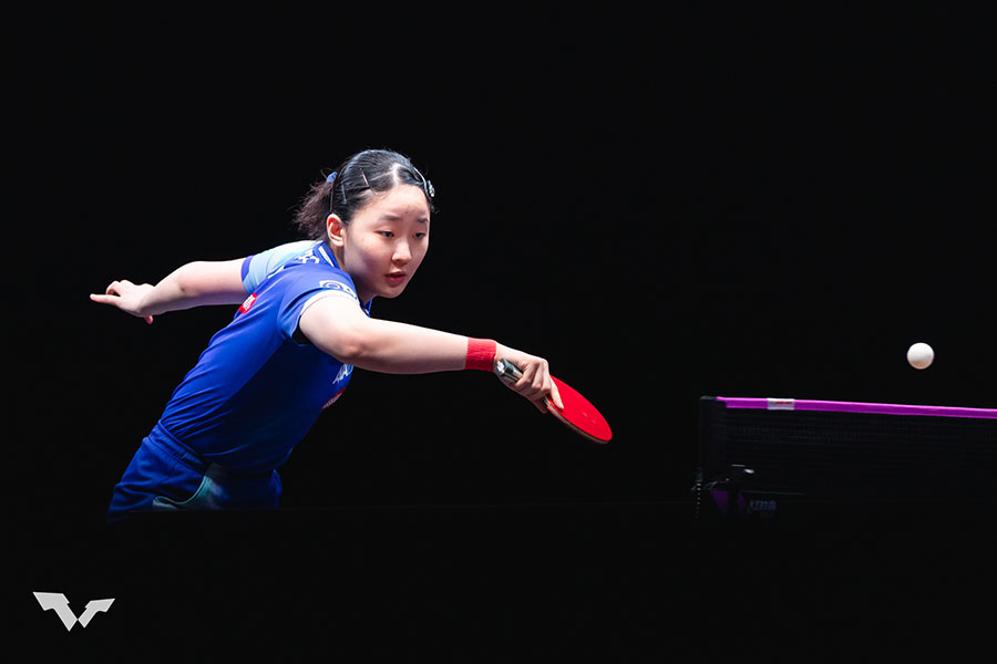 WTTチャンピオンズ・ドーハに出場した張本美和【写真:World Table Tennis提供】