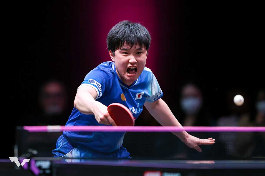 WTTチャンピオンズ・ドーハに出場した張本智和【写真：WTT提供】