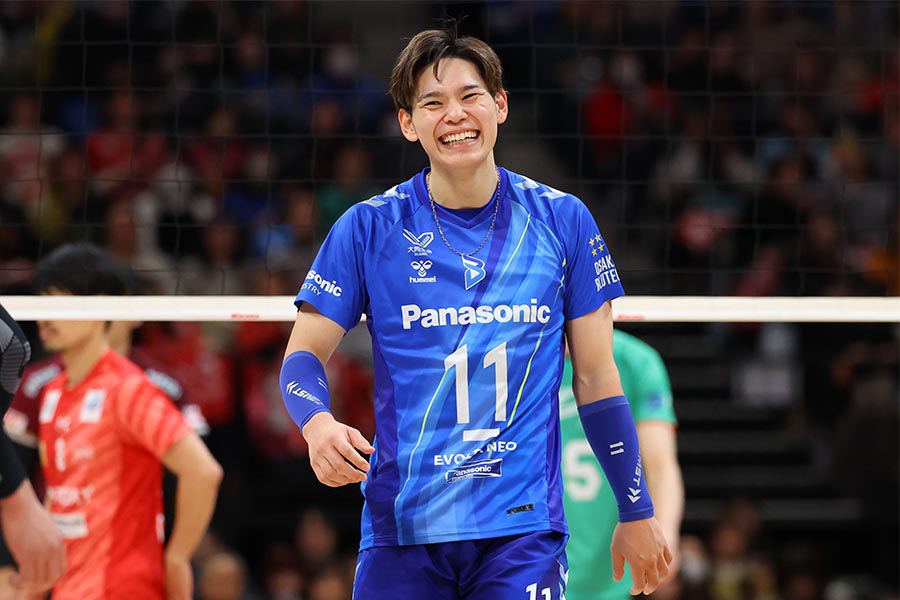 バレーボールSVリーグの男子オールスター戦に出場した西田有志【写真：YUTAKA/アフロ】